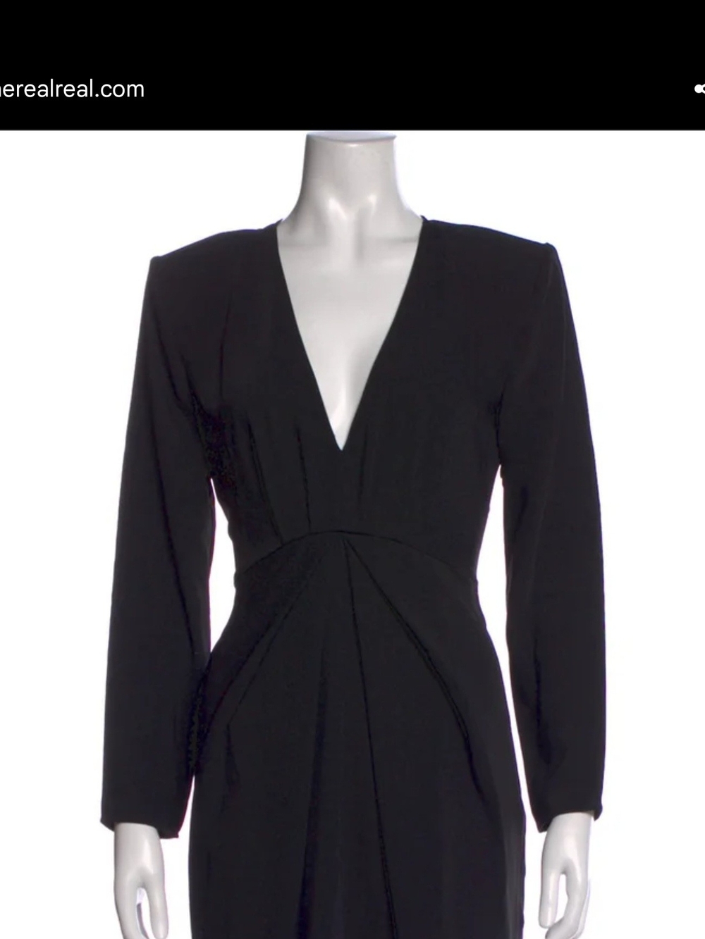 The Kooples Black V-Neck Long Sleeve Midi Dress
